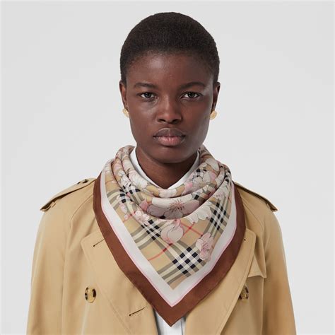 burberry beige silk scarf for women|burberry silk scarf vintage.